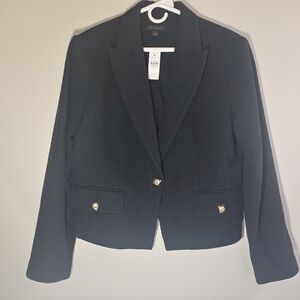 Ann Taylor Women Elegant Black Tweed Blazer Size 14